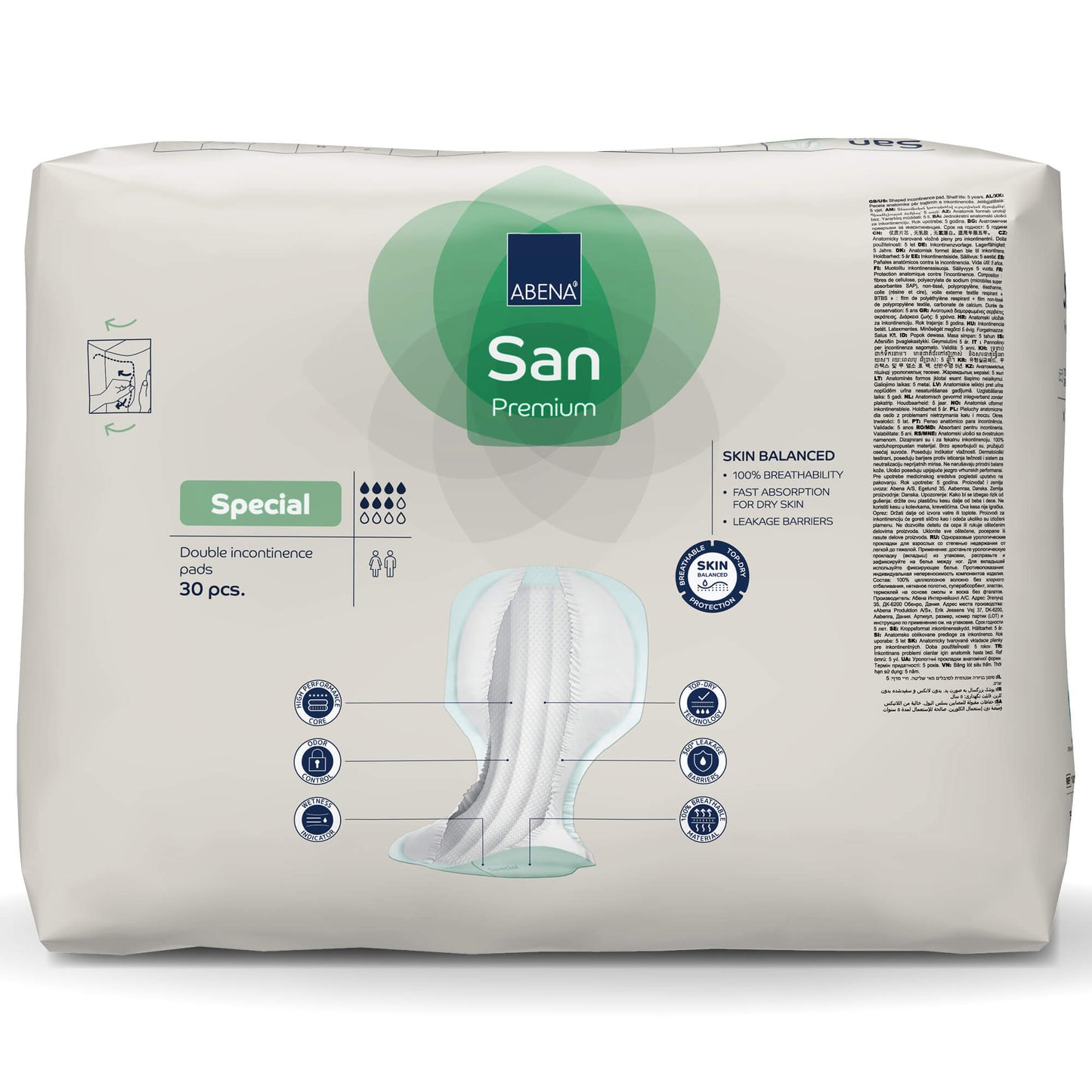 ABENA San Special unisex incontinence pads for fecal and urinary incontinence