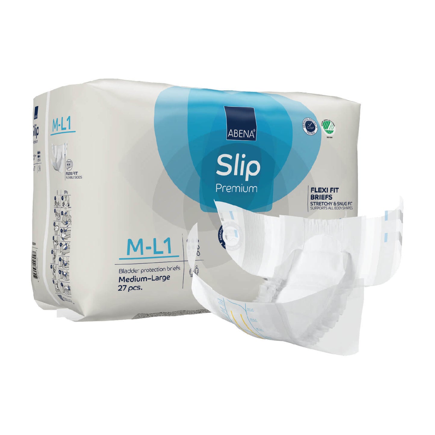 Premium Incontinence Briefs, Fully Breathable, Super Absorption, Maximum Leakage Protection, Flexible Fit