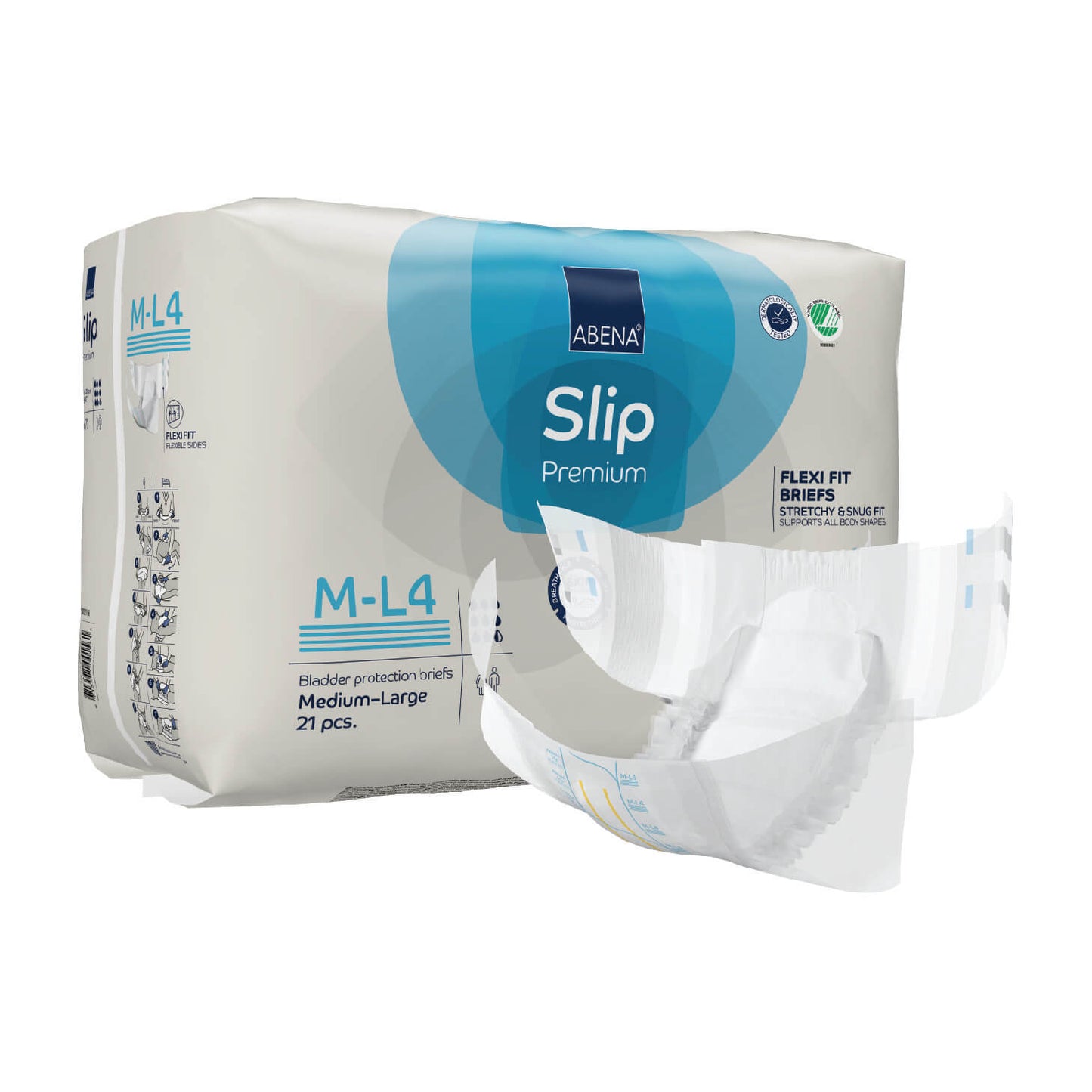 Premium Incontinence Briefs, Fully Breathable, Super Absorption, Maximum Leakage Protection, Flexible Fit