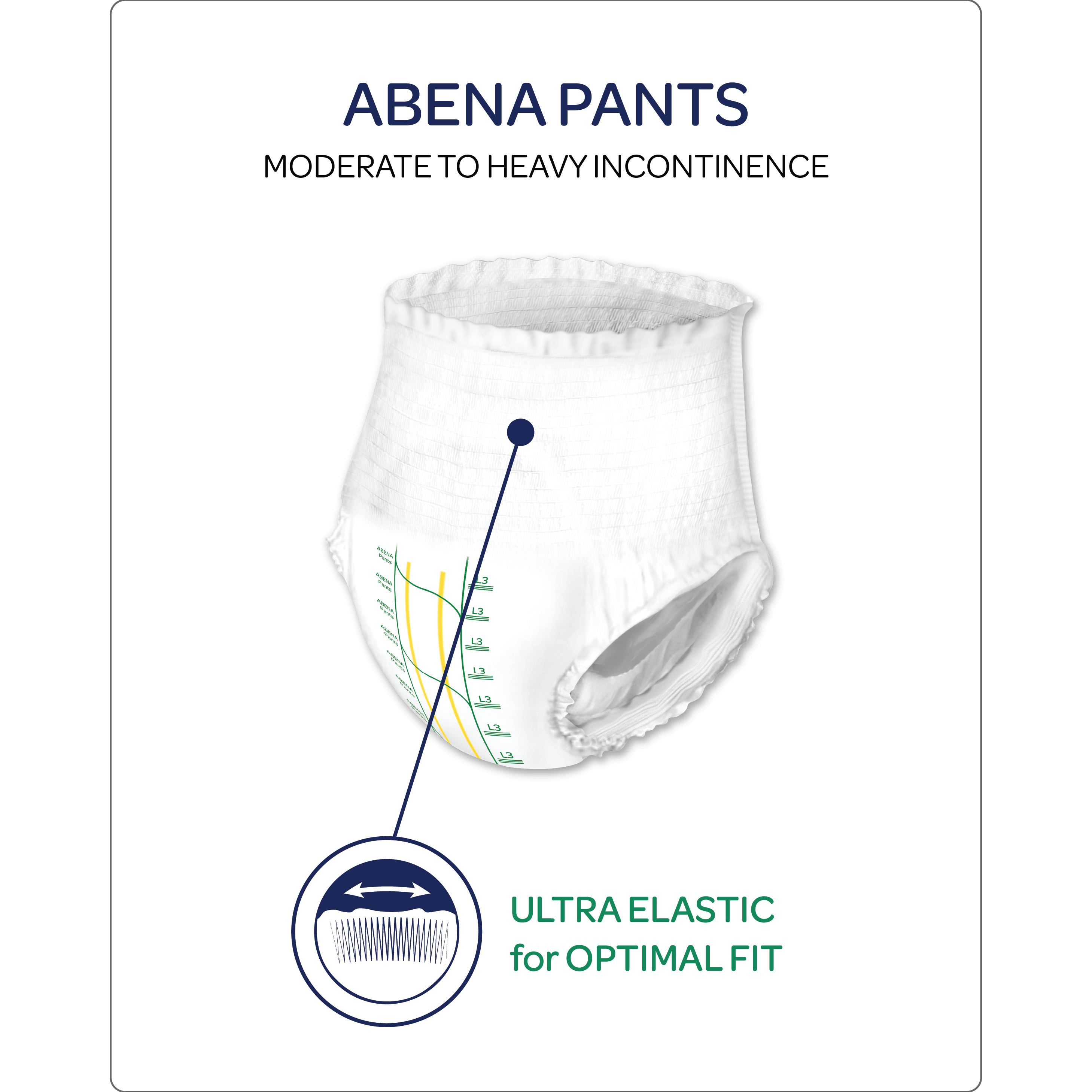 Abena Pants with ultra-elastic waistband for optimal fit and comfort during active wear