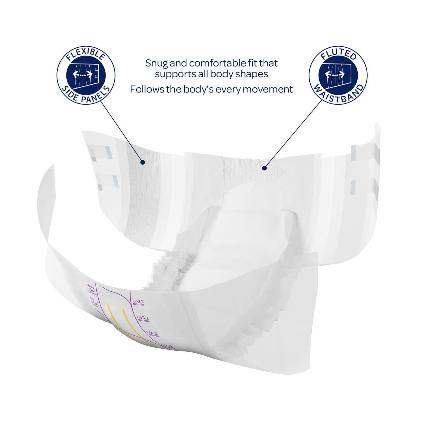 Premium Incontinence Briefs, Fully Breathable, Super Absorption, Maximum Leakage Protection, Flexible Fit