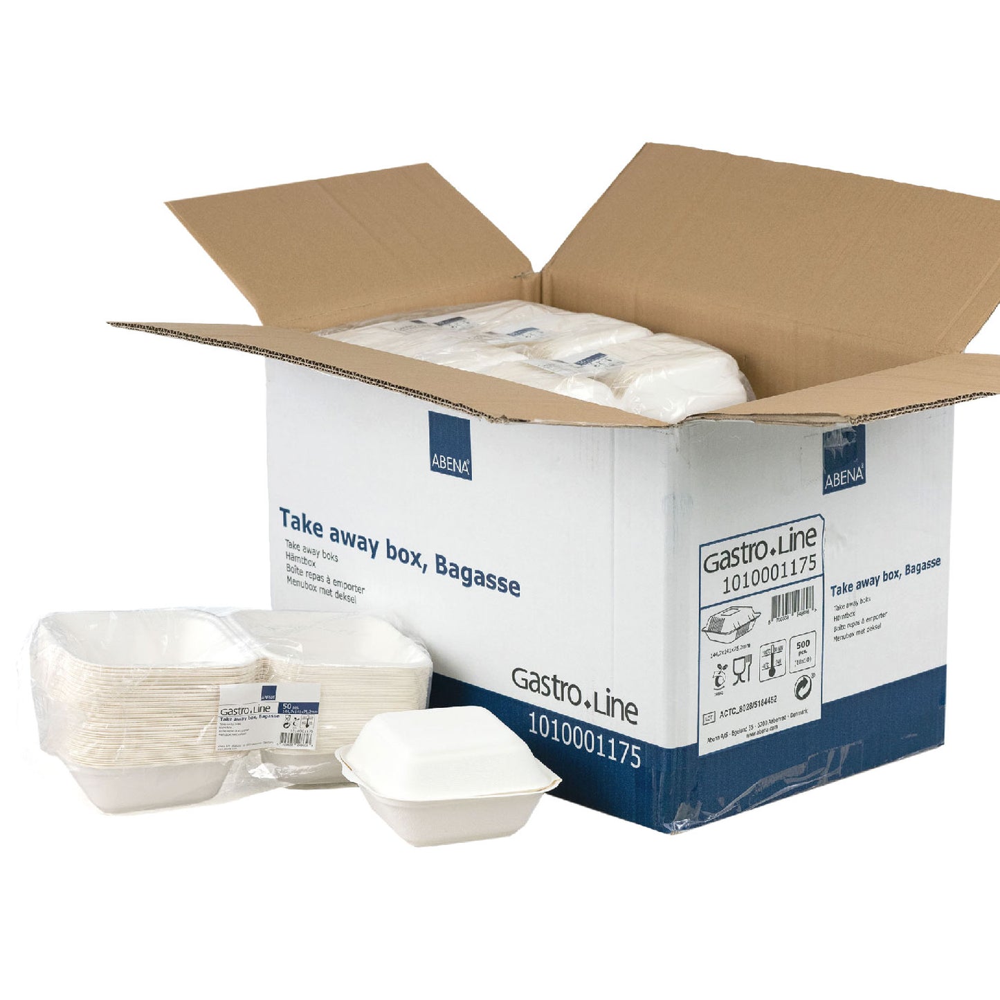 100% Compostable Bagasse Clam Shell To-Go Containers
