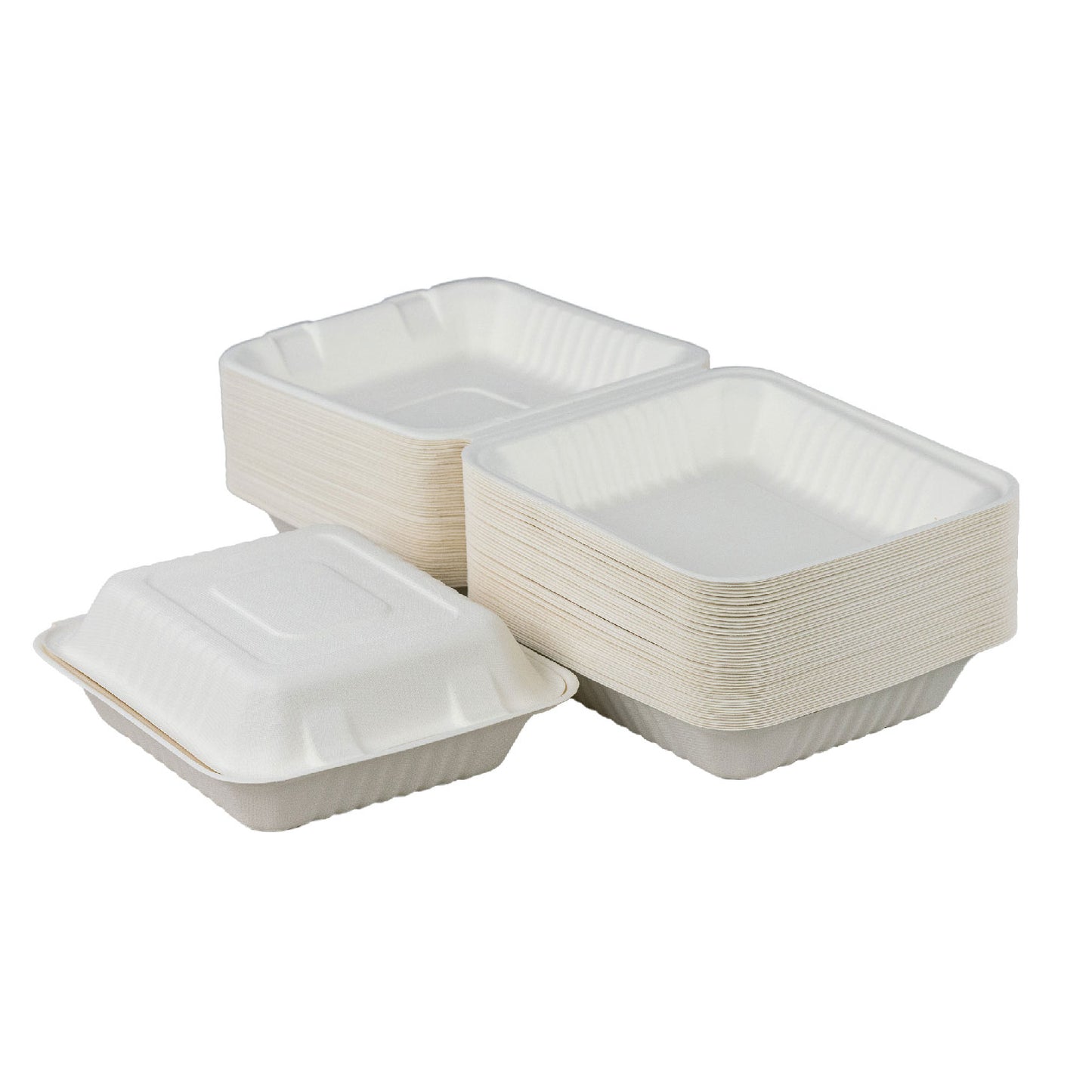 100% Compostable Bagasse Clam Shell To-Go Containers