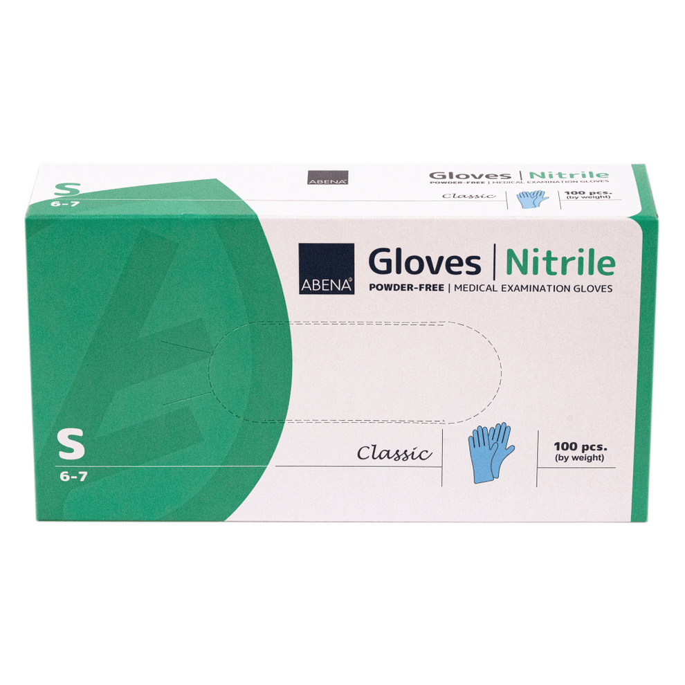 Gants Nitrile Noirs Abena Classic Sensitive 3,5g - Lot De 1000 (10x100) - Taille M - Neufs
